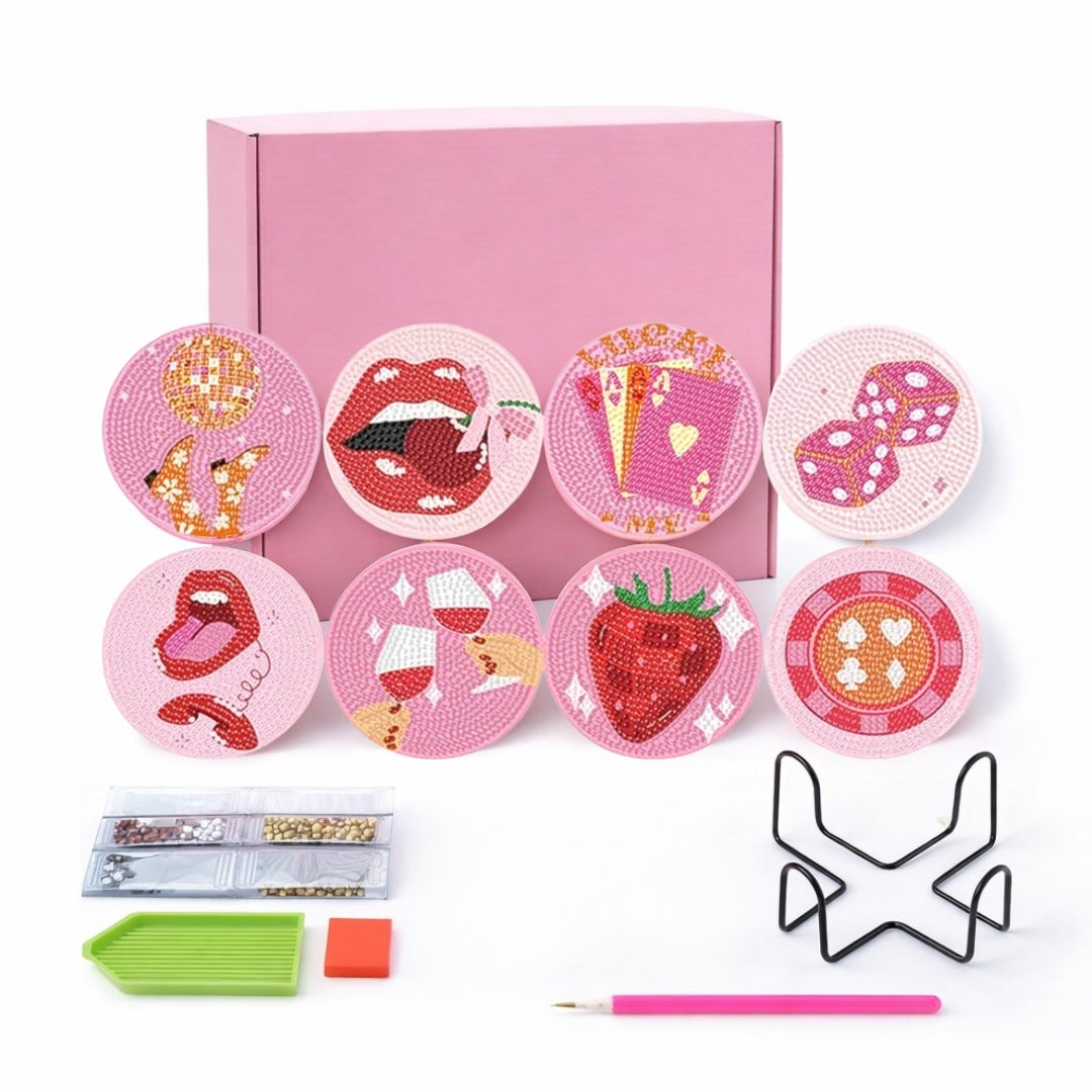 Cherry Kiss - DIY Diamond Painting (8pcs)