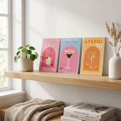 Premium Sip & Sparkle - DIY Diamond Painting Kit (3pcs)