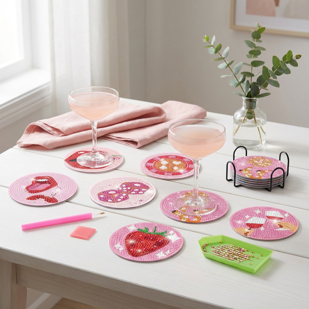 Cherry Kiss - DIY Diamond Painting (8pcs)