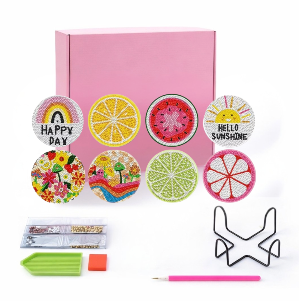 C.O.H Valenna 50S 3点 Craft One Happiness Diamond Painting Kit Coasters – Serotonin Sunshine DIY Set – Kraft