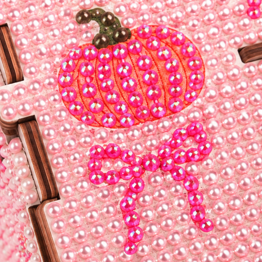 Pink Pumpkin & Boo - Pearls DIY Tissue Box