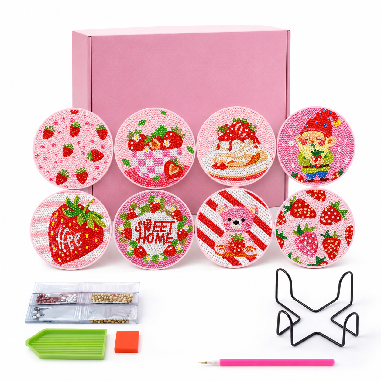 Strawberry Cottage - DIY Diamond Painting Kit (8pcs)