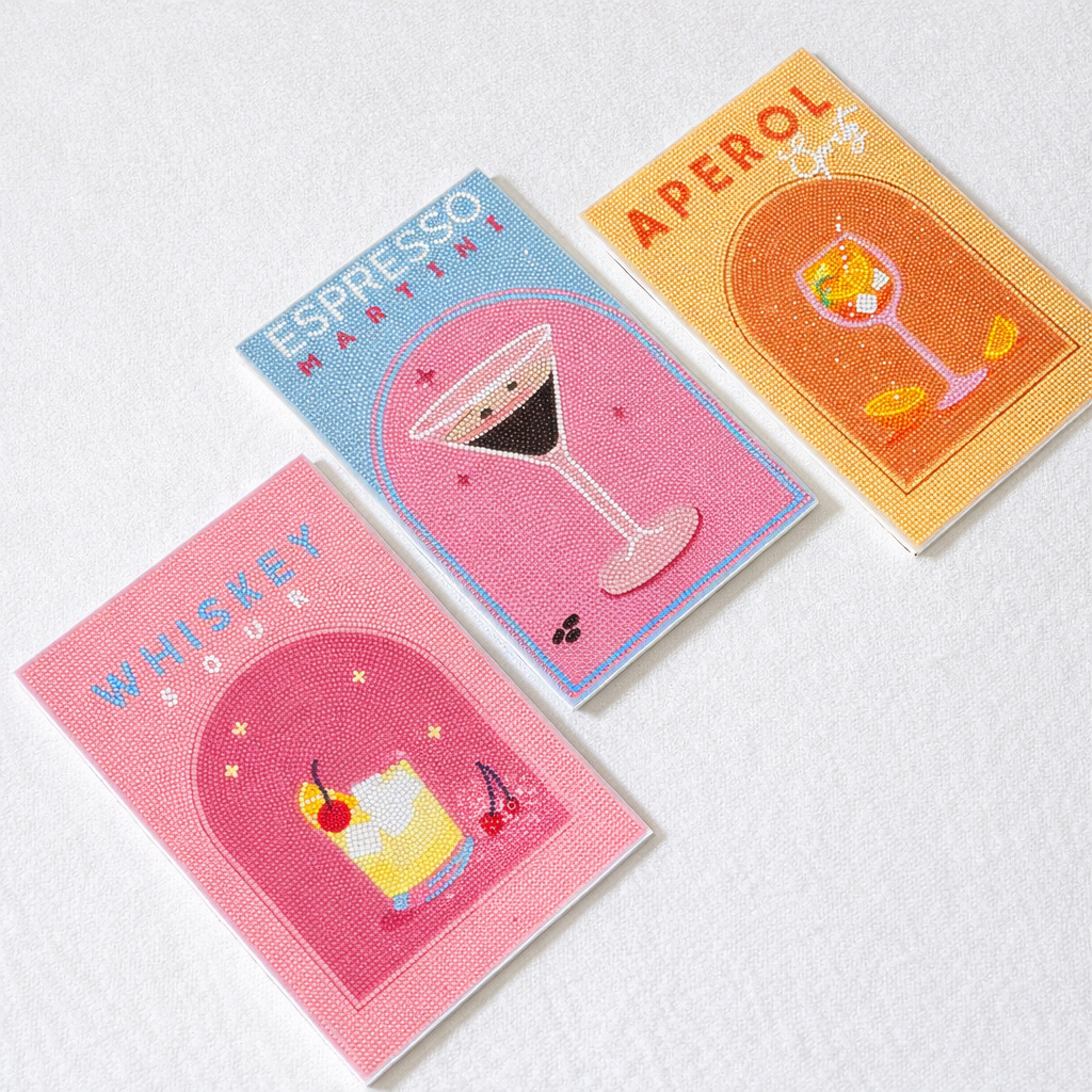 Premium Sip & Sparkle - DIY Diamond Painting Kit (3pcs)