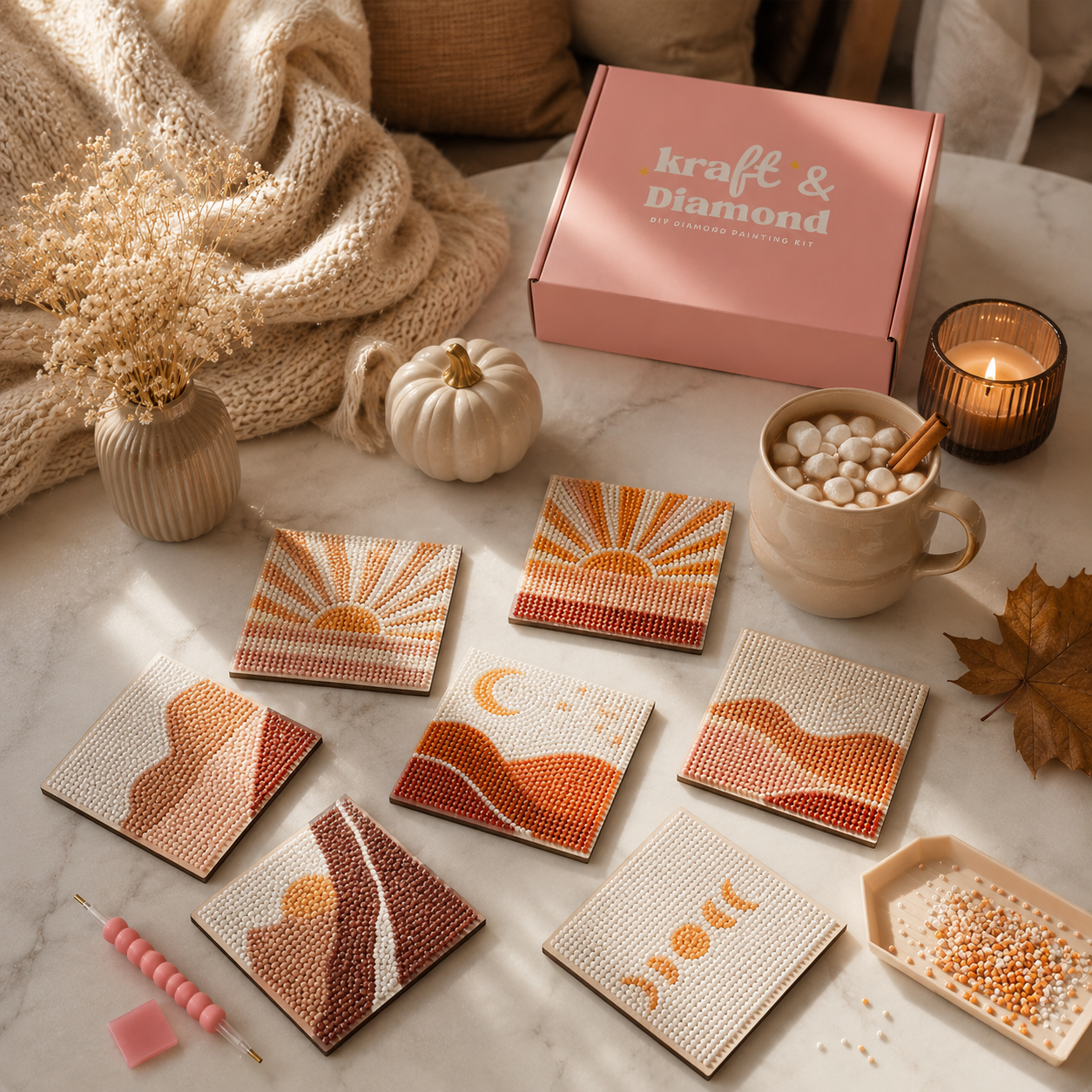 Sunset - DIY Diamond Painting Kit (8pcs)