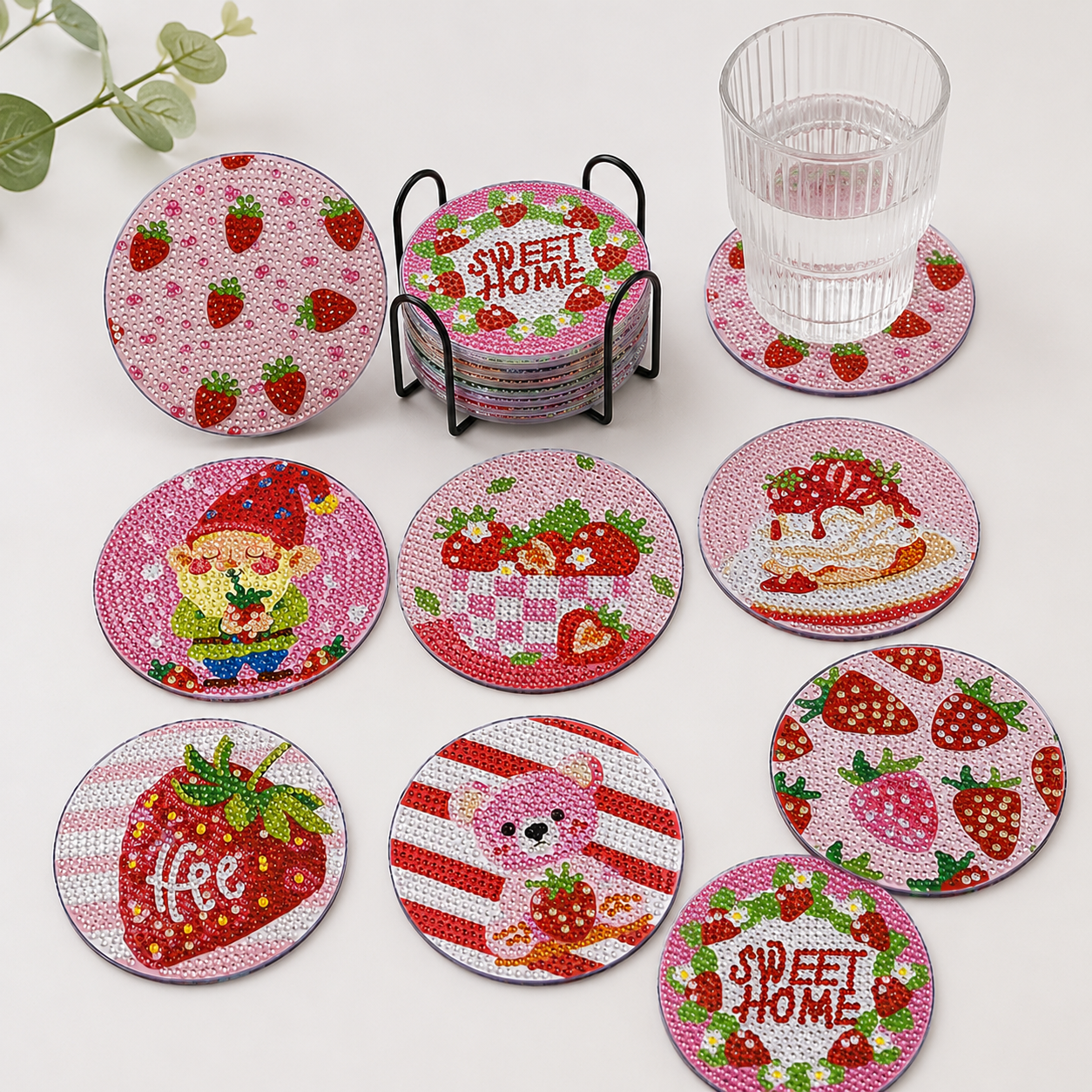 Strawberry Cottage - DIY Diamond Painting Kit (8pcs)