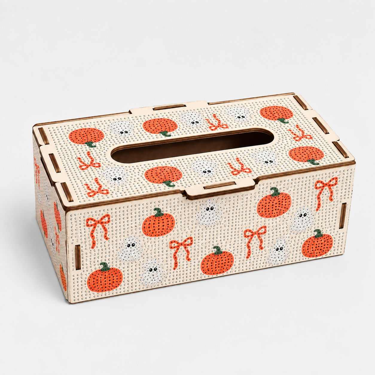 Pink Pumpkin & Boo - Pearls DIY Tissue Box