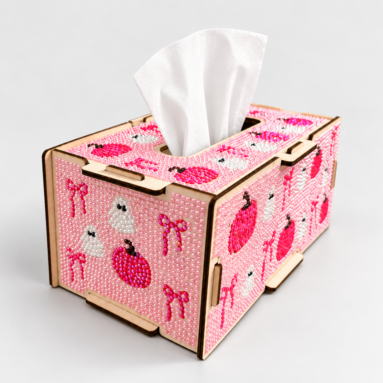 Pink Pumpkin & Boo - Pearls DIY Tissue Box