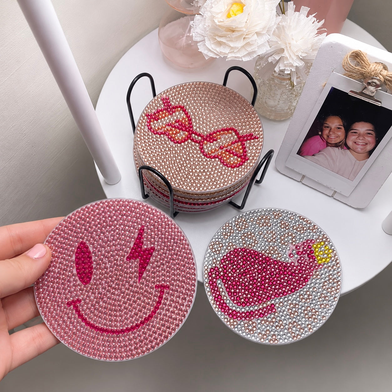 Pink Diva - Kit de peinture diamant à faire soi-même (8 pièces)