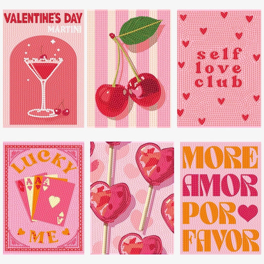 Premium Valentine’s Day - DIY Mini Diamond Painting Kit (6-Pack)