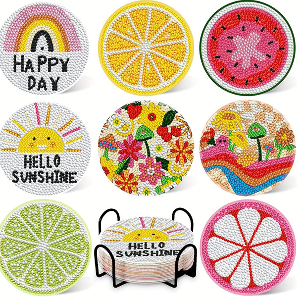 Diamond Painting Kit Coasters – Serotonin Sunshine DIY Set – Kraft