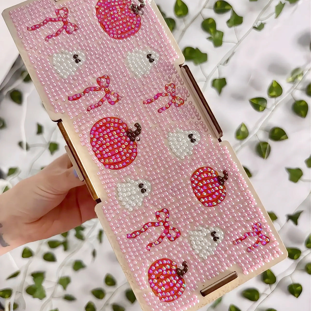 Pink Pumpkin & Boo - Pearls DIY Tissue Box