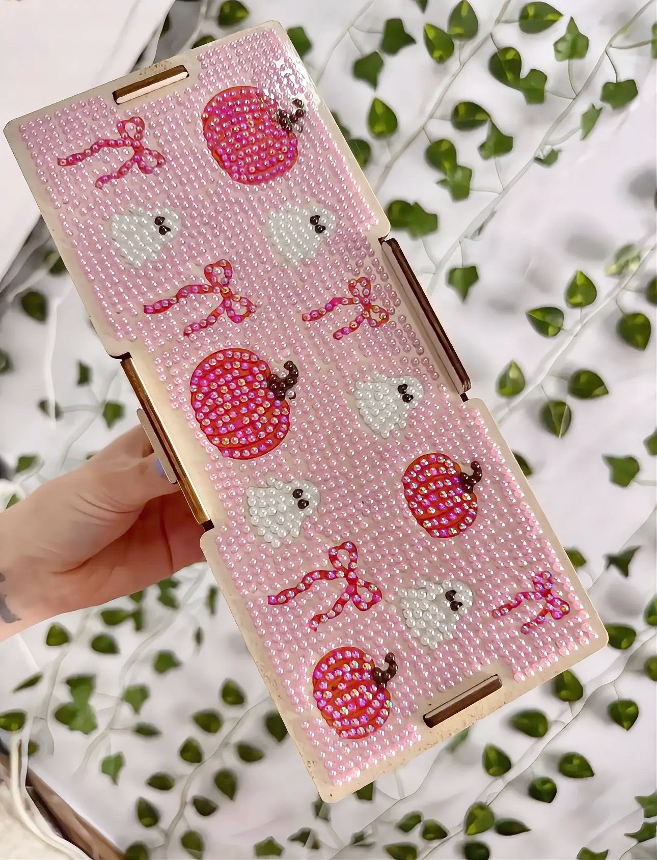 Pink Pumpkin & Boo - Pearls DIY Tissue Box
