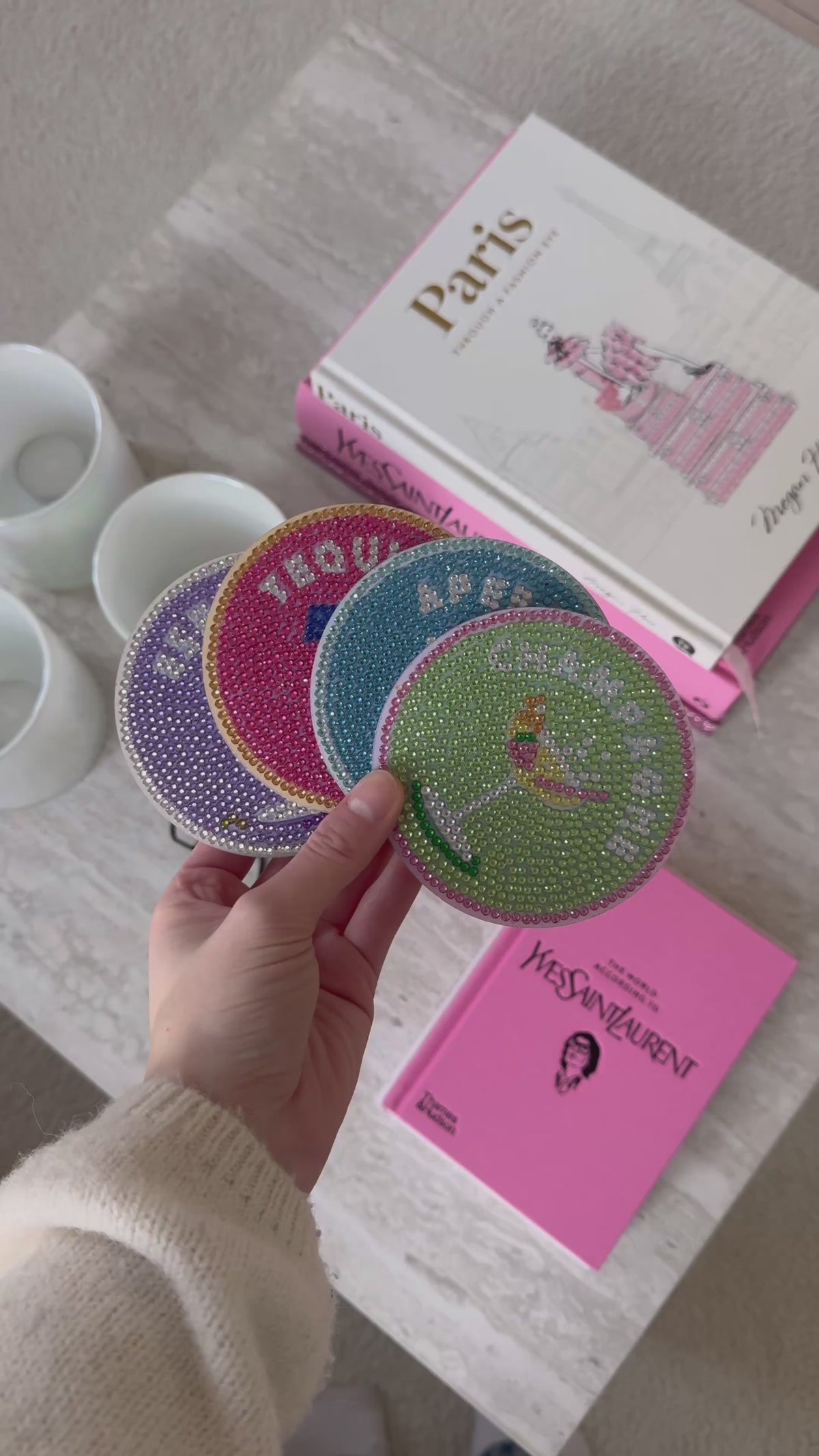 Kit de peinture diamant à faire soi-même - Cocktails (8 pièces)