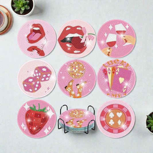 Cherry Kiss - DIY Diamond Painting (8pcs)