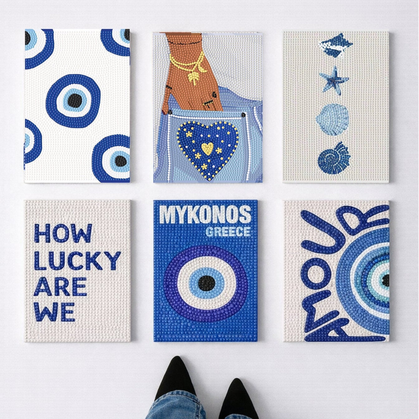 Mykonos - Premium Mini DIY Diamond Painting Kit 6pcs